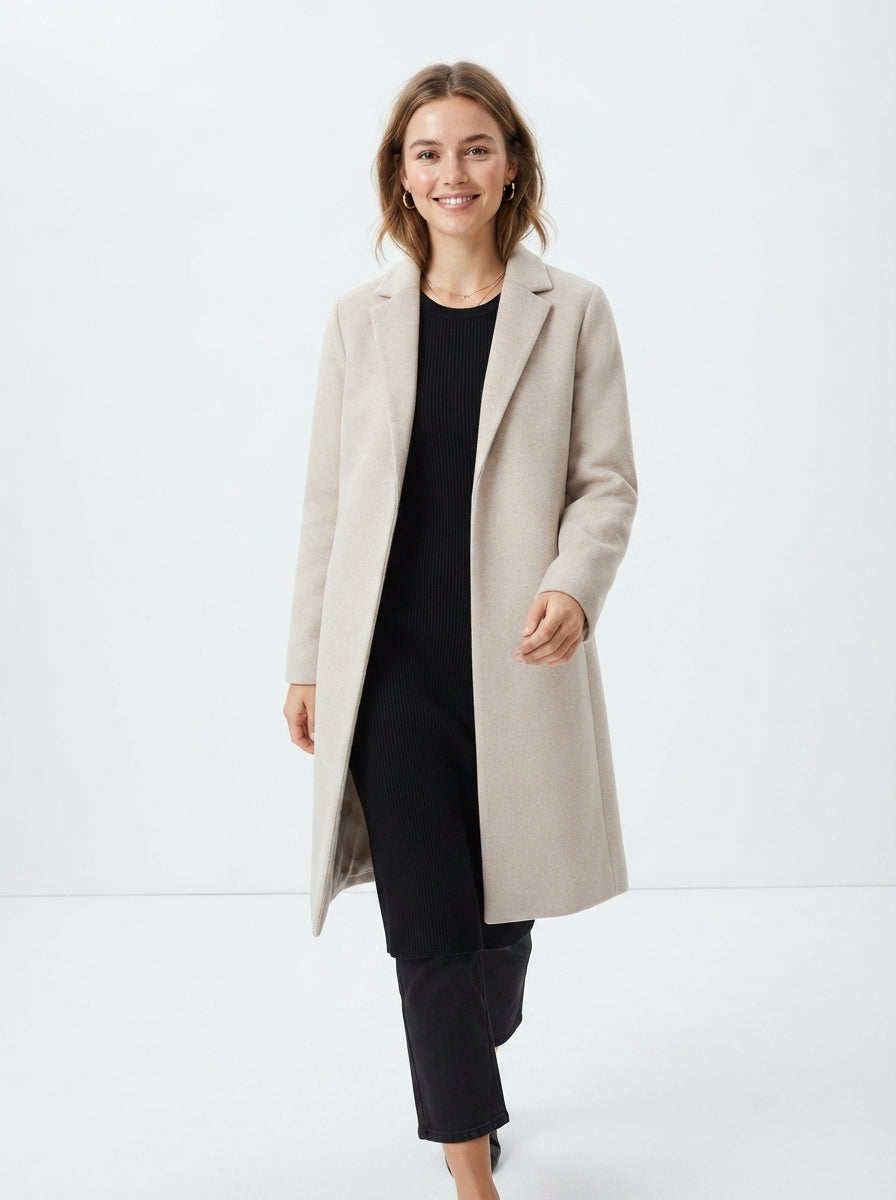 Aurelia — Open-Front Long Trench Coat