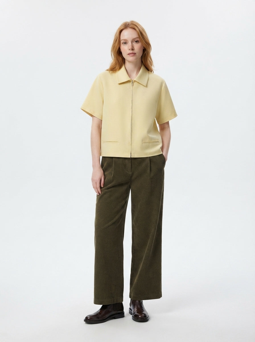Aveline — Cropped Bomber Jacket