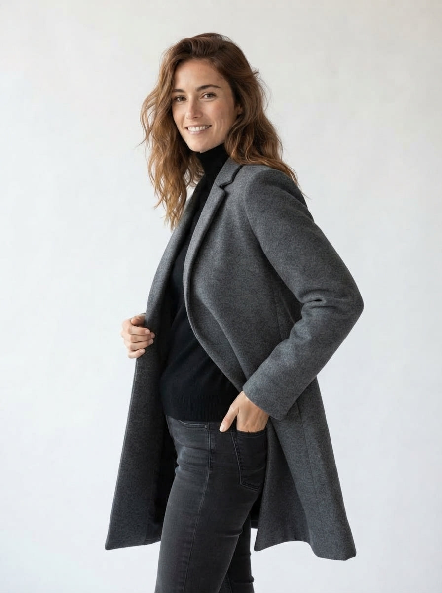 Aurelia — Open-Front Long Trench Coat