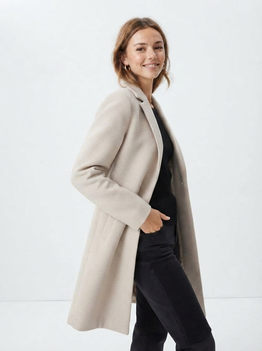 Aurelia — Open-Front Long Trench Coat