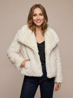 Vienza — High-Neck Faux Fur Coat