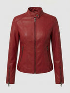 Seraphina — High-Neck Faux Leather Jacket