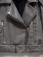 Alivia — Short Faux Leather Biker