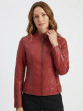 Seraphina — High-Neck Faux Leather Jacket