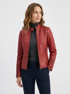 Seraphina — High-Neck Faux Leather Jacket