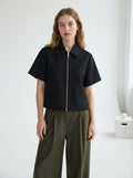 Aveline — Cropped Bomber Jacket
