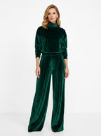 Scarlett — Velvet Turtleneck & Wide-Leg Set
