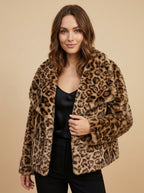 Vienza — High-Neck Faux Fur Coat