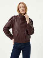 Vienna — Oversized Faux Leather Bomber