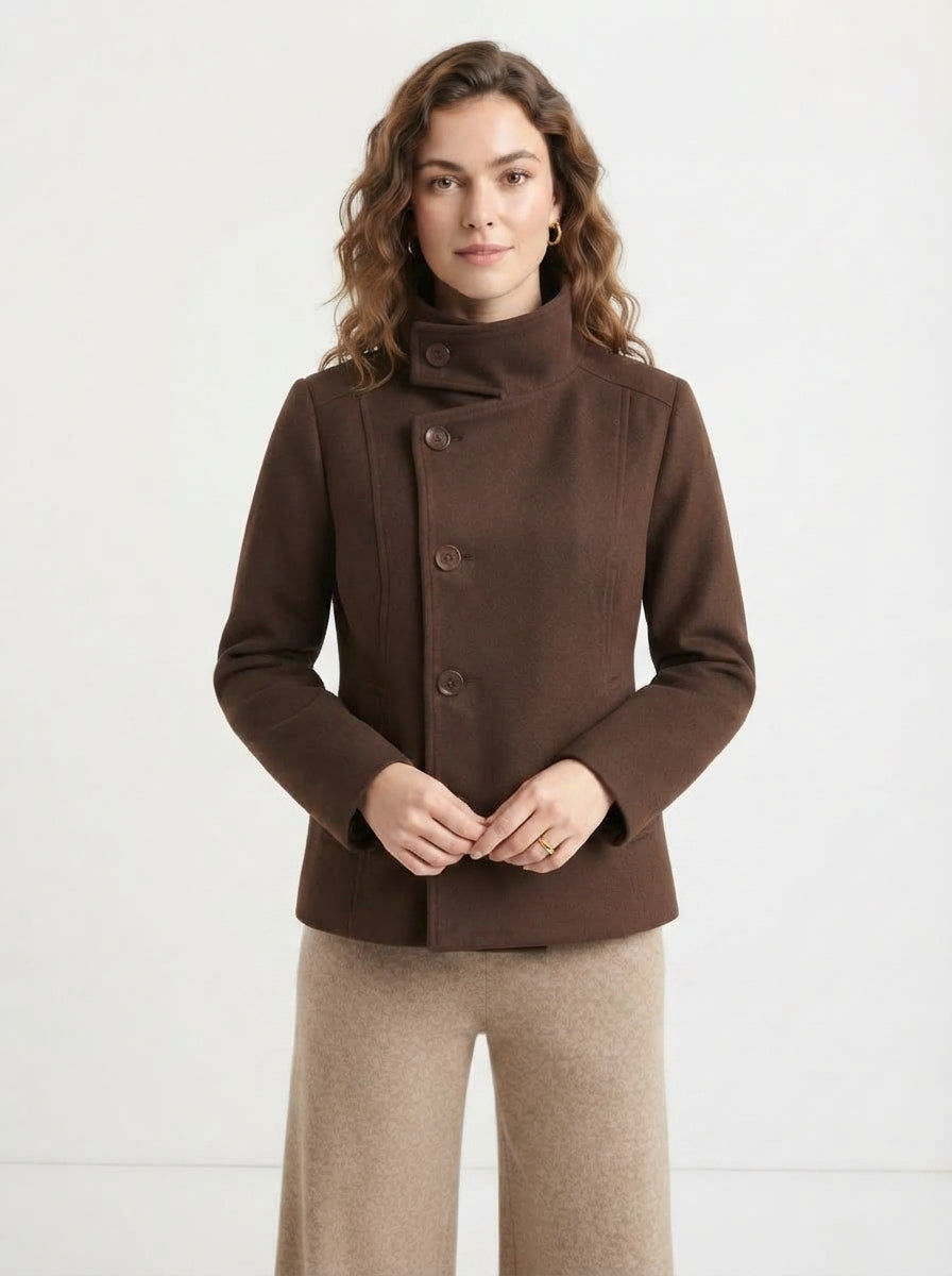 Elara — High-Neck Tailored Jacket