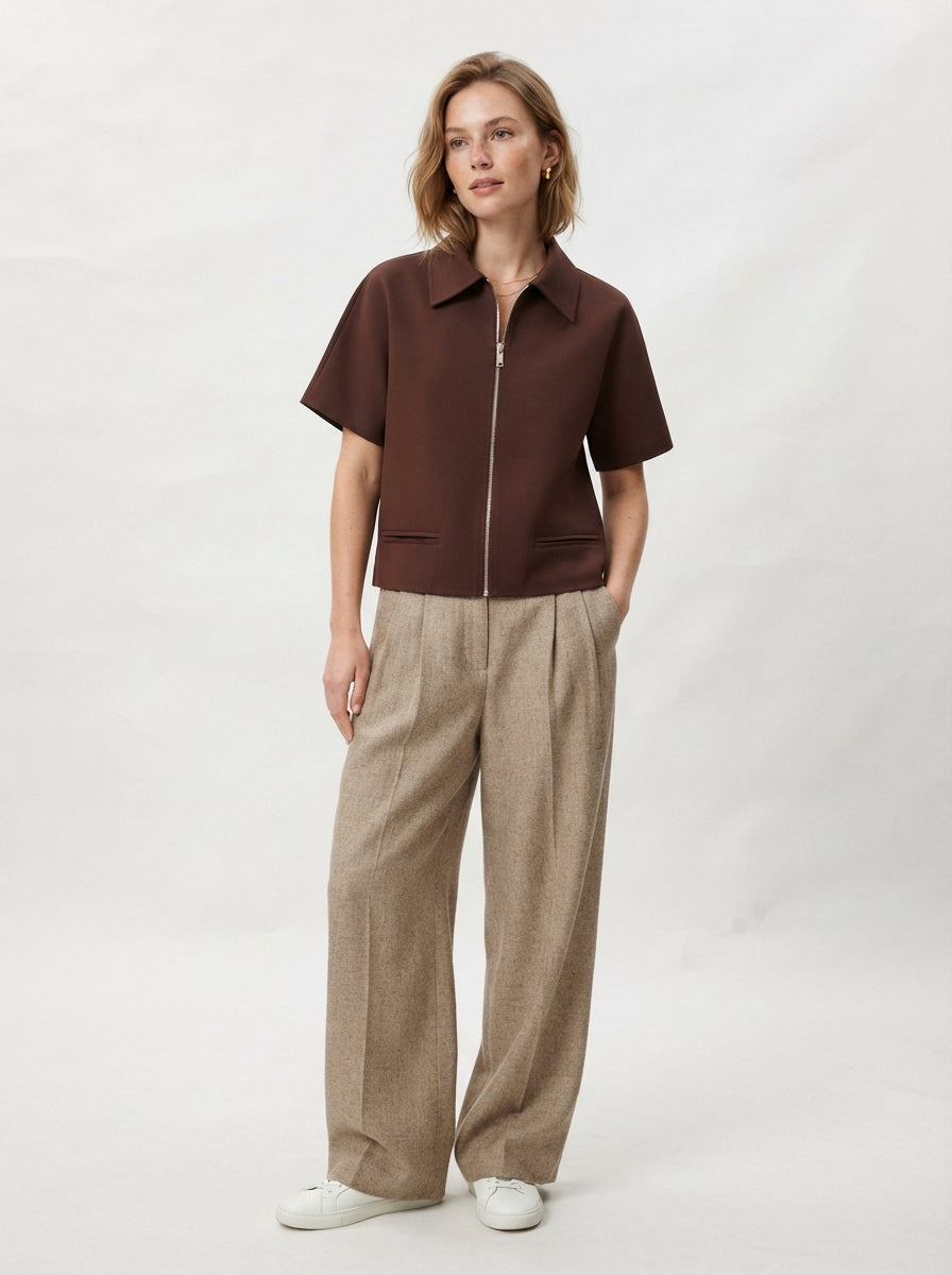 Aveline — Cropped Bomber Jacket