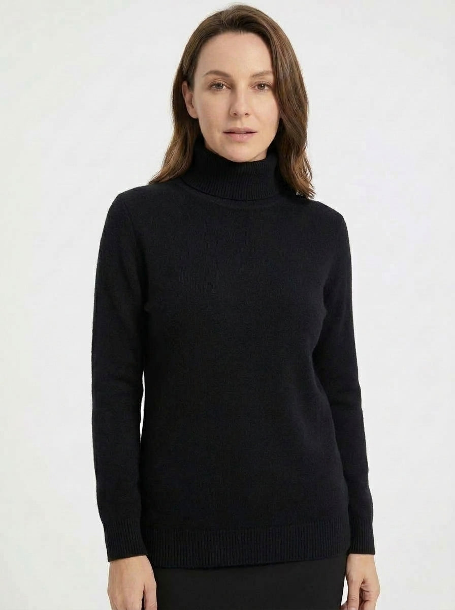 Belvane — Fleece-Lined Turtleneck Jumper with Free Matching Lined Beanie and Gloves