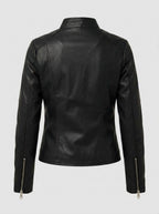 Seraphina — High-Neck Faux Leather Jacket