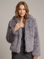 Vienza — High-Neck Faux Fur Coat