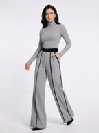 Elysia — Contrast Panel Wide-Leg Set